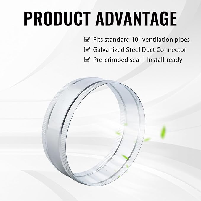 10 Inch Round Galvanized Steel Duct Connector - Image 4