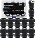 12-Pack 3/4" NPT Cable Glands, IP68 Waterproof Nylon PA66 Strain Relief Cord by AIRTAK