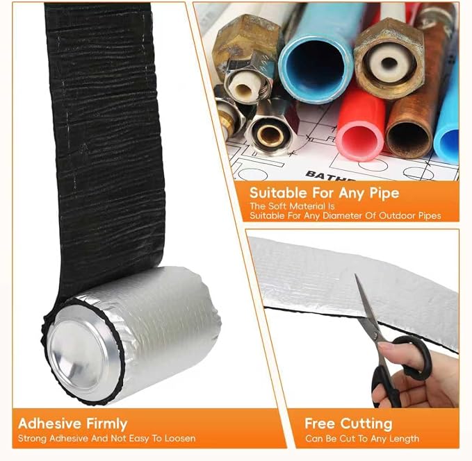 Pipe Insulation Wrap Foam Tube Self Adhesive Heat Tape - Image 5