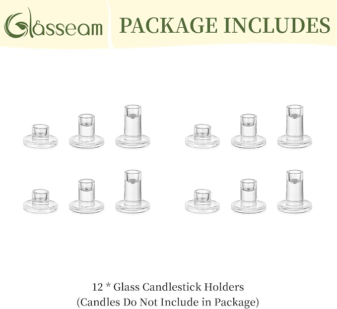 Glasseam Taper Candle Holders Bulk, Votive Candle, Wedding Table, Christmas - Image 7