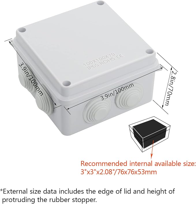 ABS Plastic Dustproof Waterproof IP65 Junction Box Universal Electrical Project - Image 3
