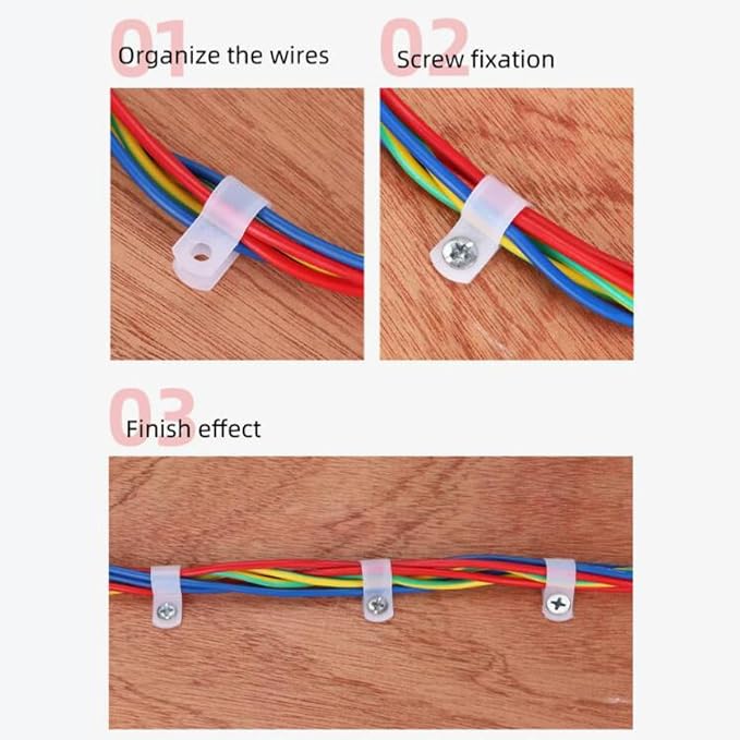 50Pcs 1 Inch R-Type Nylon Cable Clamps - Image 5
