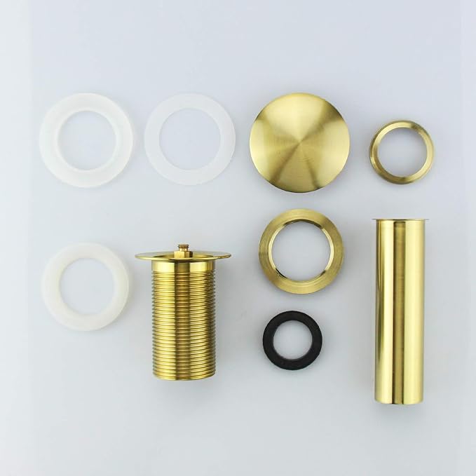 Bathroom Sink Pop Up Drain Without Overflow, Large Cap, Brushed Gold - Image 4