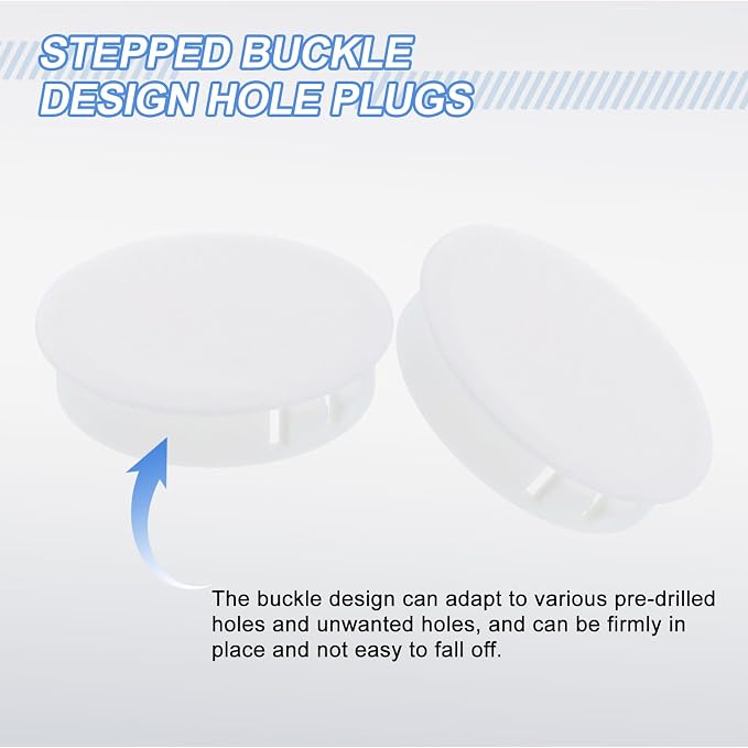 uxcell 10Pcs Plastic Hole Plugs, 45mm Flush Type Panel Plugs, Round Snap - Image 3
