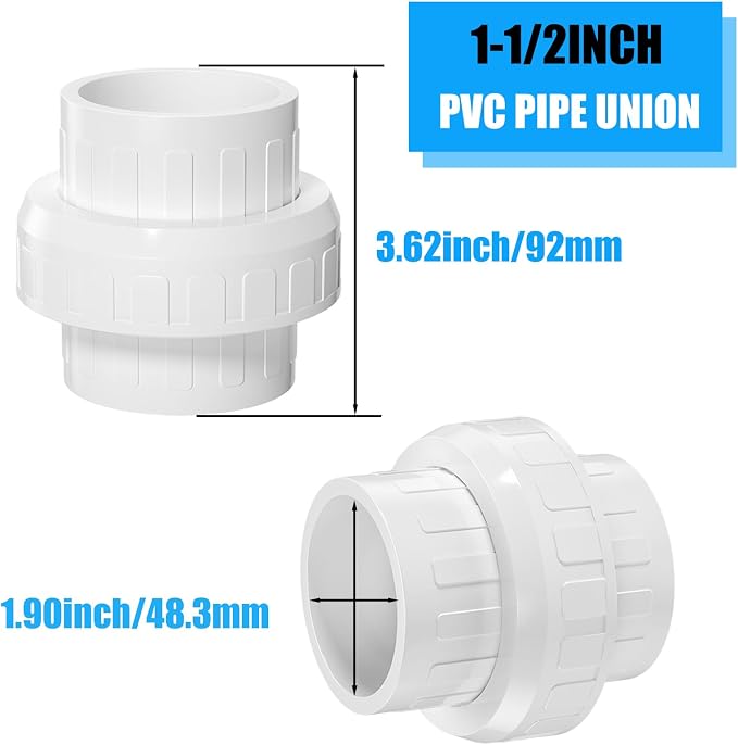 4PCS 1-1/2" PVC Union Coupling, Furniture Grade PVC Union - Image 2