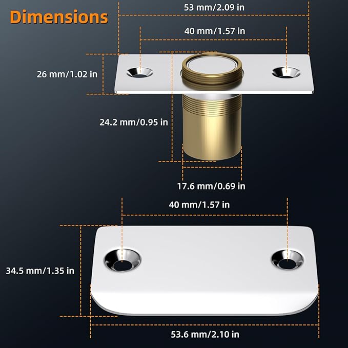 Closet Door Ball Magnetic Door Catch Jiayi 2 Pack Adjustable Ball Door Latches - Image 3