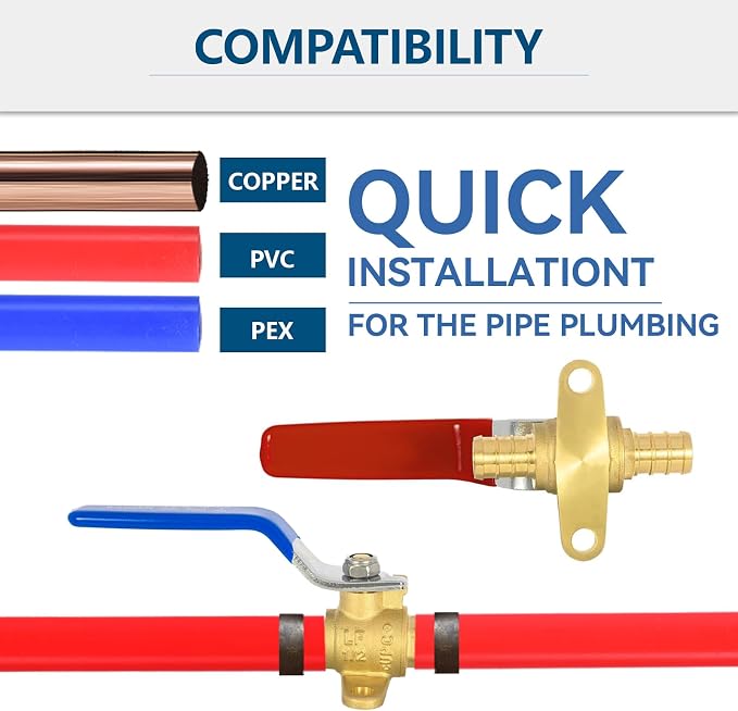 10PACK GUOFIS 1/2" PEX Crimp Full Port Ball Valve - Image 5