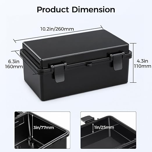 Junction Box IP67 Waterproof Electrical Box Outdoor ABS Plastic Hinged Shell - Image 3