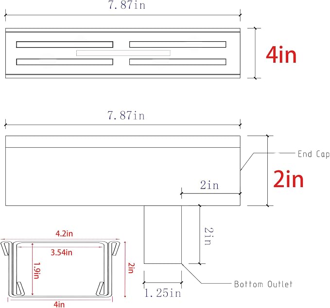 304 Stainless Steel Trench Drain Kit, Narrow Channel Drain - Image 2