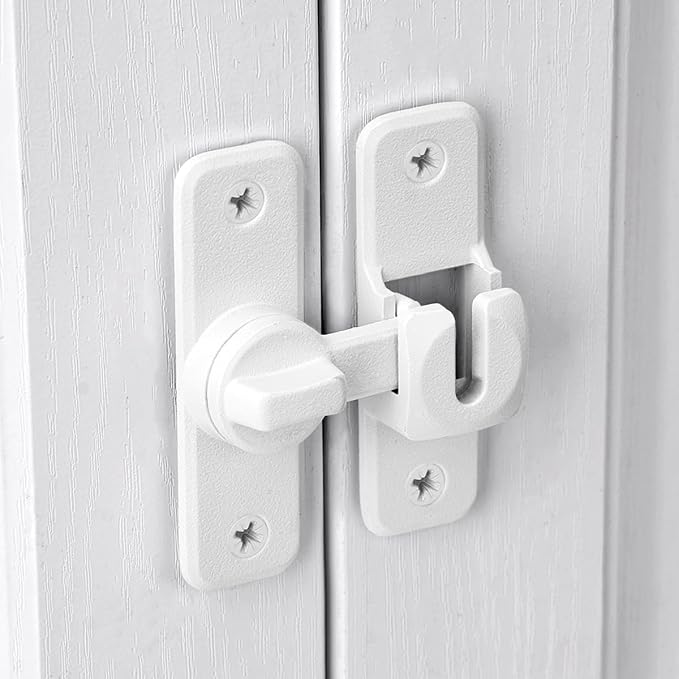 2 Pcs Matte White 90/180 Degree Flip Latch, Zinc Alloy Barn Door Latch | Right - Image 5