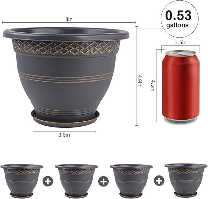 8 Inch Plaid Plant Pots 6 Pack - Image 4