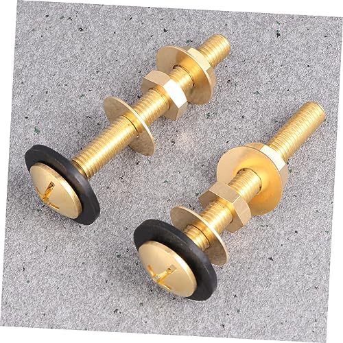 ORFOFE 2pcs Toilet Bolt Set Brass Closet Bolt Nut Washer - Image 7