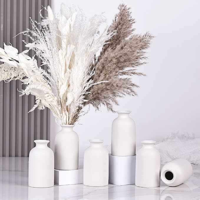 White Bud Vases Set of 6 - Image 5