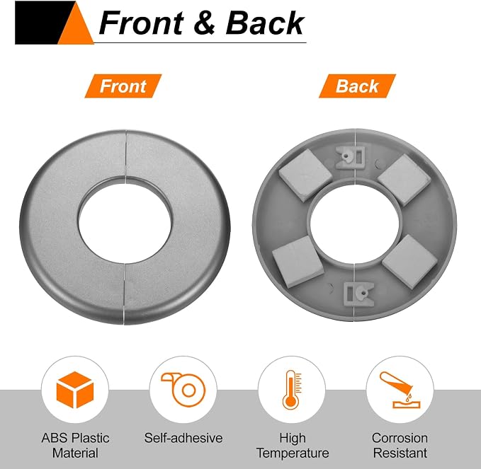 HARFINGTON 2pcs Wall Split Flange 78mm/3.1" Self-Adhesive Plumbing Cover Plates - Image 5