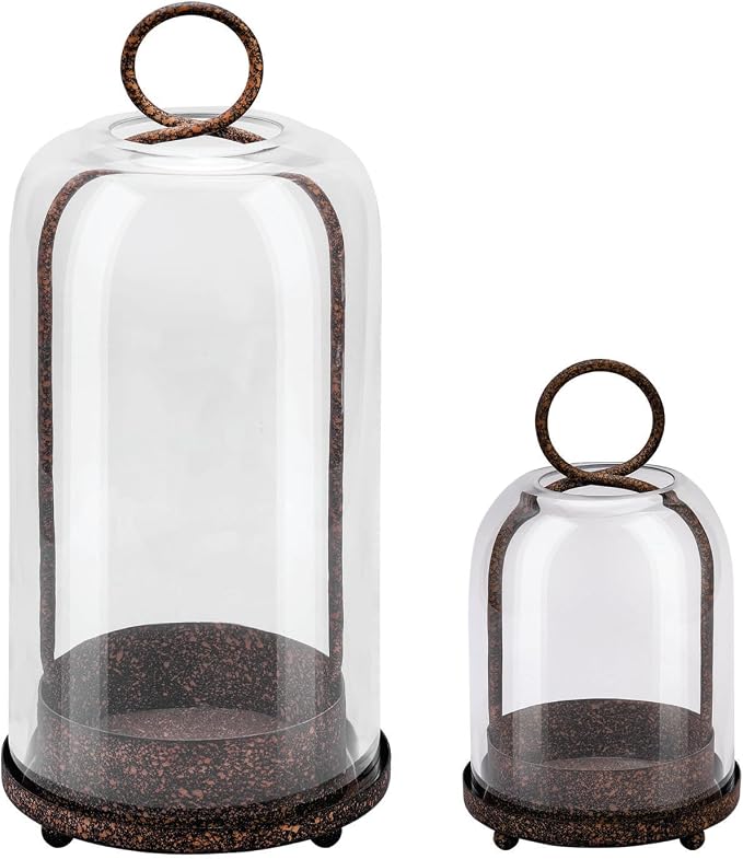5" & 4" Wide Versatile Metal Candle Holder in Rustic Brown by Unknown