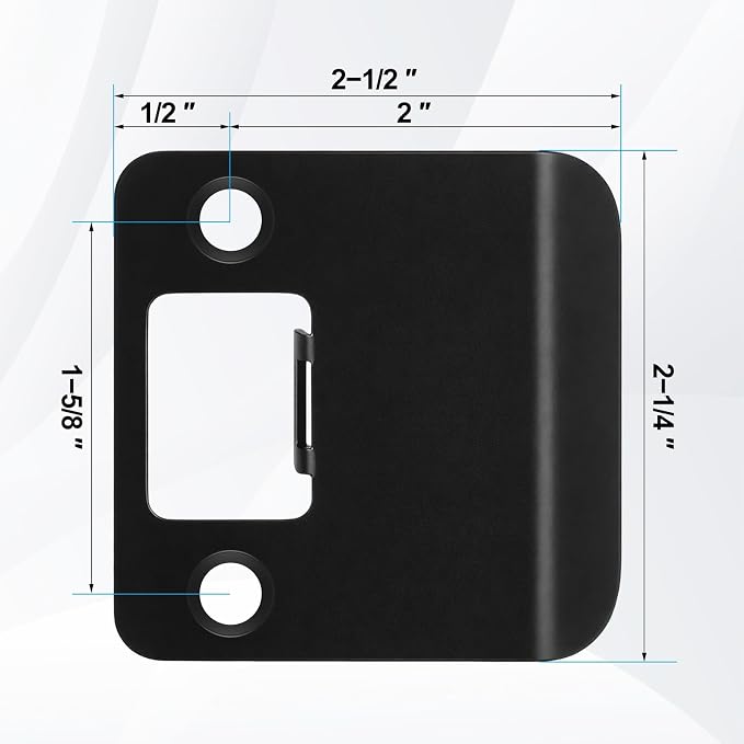 2 Pack Extended Strike Plate Round Corner, 2.5 X 2.25 Inch, 2-1/4" x 2" - Image 2