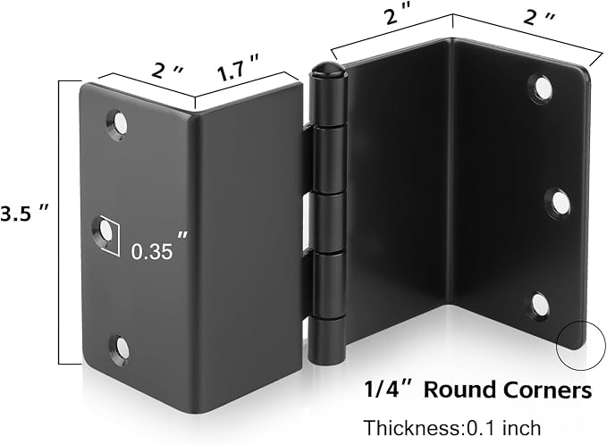 12 Pack Offset Hinges Black Expandable Door Hinges 3.5 Inch Heavy Duty Full - Image 2