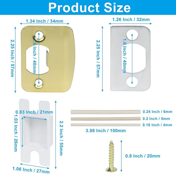 Door Strike Plate Repair Kit, Steel - Image 2