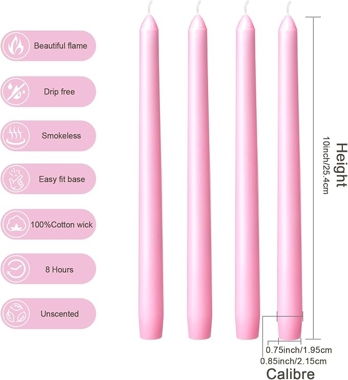 Everymoment Pink Taper Candles - Image 2