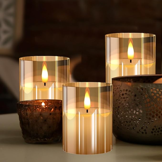 Tyawon Glass Battery Operated LED Flameless Candles - Image 2