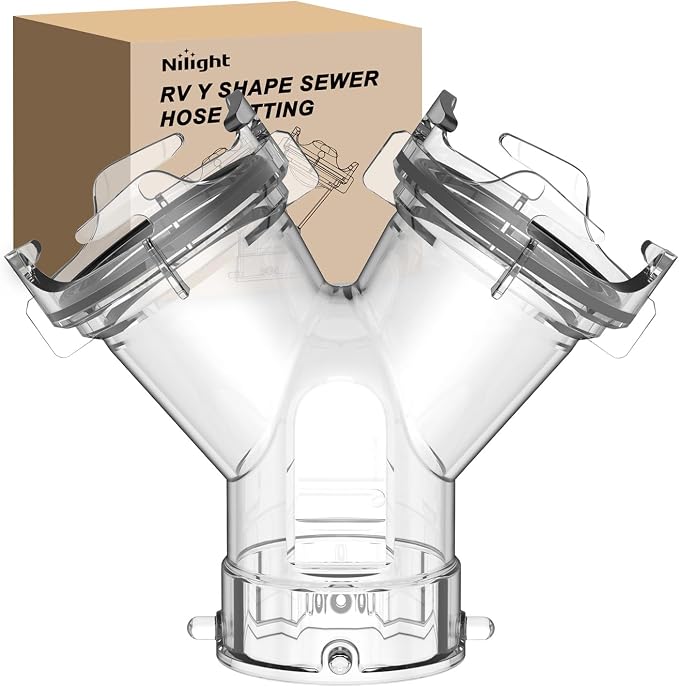 Nilight RV Wye Sewer Hose Fittings Y Connector Clear by Nilight
