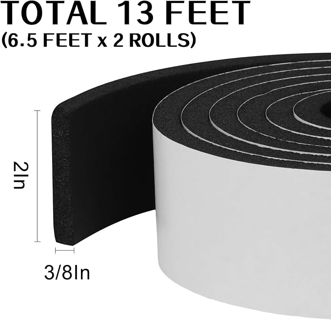 Storystore Weather Stripping Foam Tape, Noise Reduction & Gap Sealing - Image 2