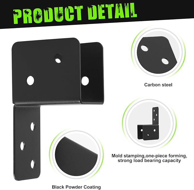 4 Pcs Post Caps Tie Bracket for 2x4 2x6 Post, Roof Tie Header Hanger for - Image 4