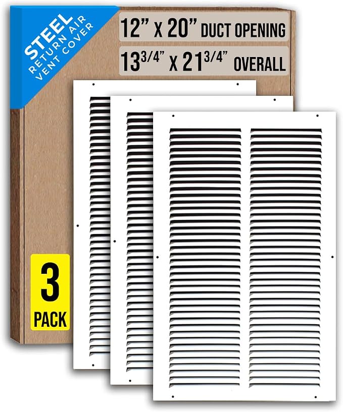 Fits 12x20 Duct Opening | Steel Return Air Grille by Handua | Vent Cover Grill by Handua