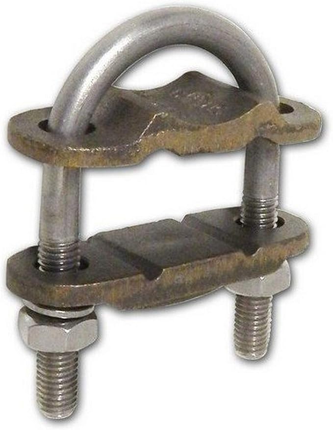 Morris 91762 Copper Ground Clamp, U Bolt, 2 Conductor, 3-inch Pipe, No. 4-250 by Morris