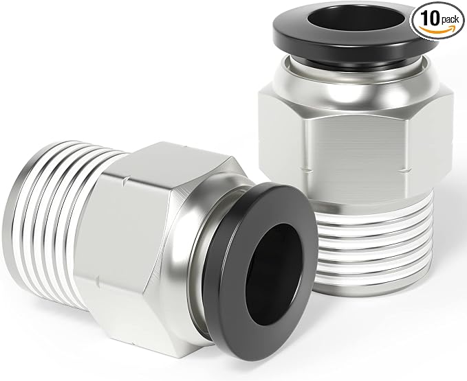 TAILONZ PNEUMATIC Male Straight 10mm Tube OD x 3/8 Inch NPT Thread Push to by TAILONZPNEUMATIC