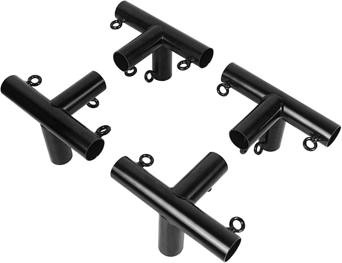 Luwint 4PCS 4-Way Flat Canopy Fittings, 1-3/8 Inch Metal Connectors by Luwint