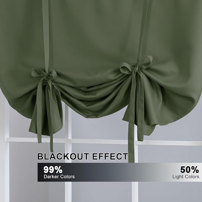 H.VERSAILTEX Blackout Tie Up Curtain Thermal Insulated Curtain Bathroom - Image 3