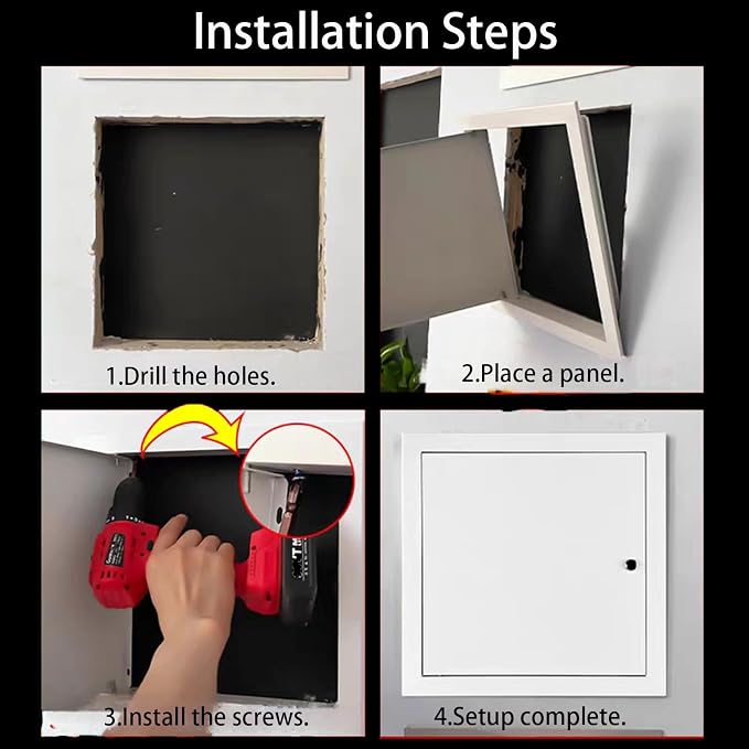 Steel Access Panel Door, Lockable Reinforced Metal Construction - Image 4