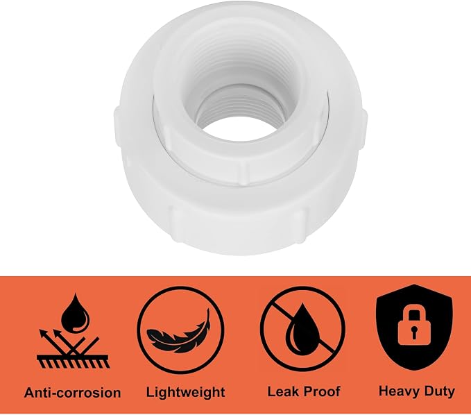 4Pcs 1Inch Female Threaded PVC Union Coupling Pipe Fitting 1'' PVC FNPT Female - Image 4