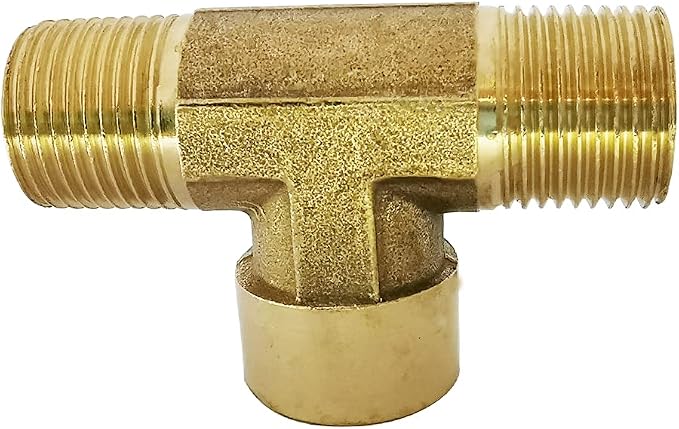 Brass Pipe Fitting Street Tee BSP Thread 3 ways Connector 3/8" Male x 3/8" - Image 3