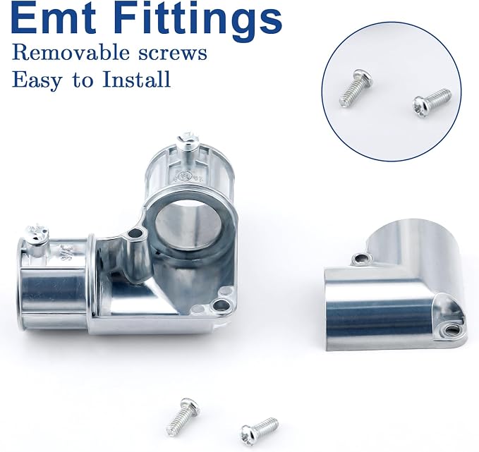 Gisafai 1 Pcs EMT Conduit Fittings Inside Corner Pull Elbow, EMT 90 Degree - Image 4