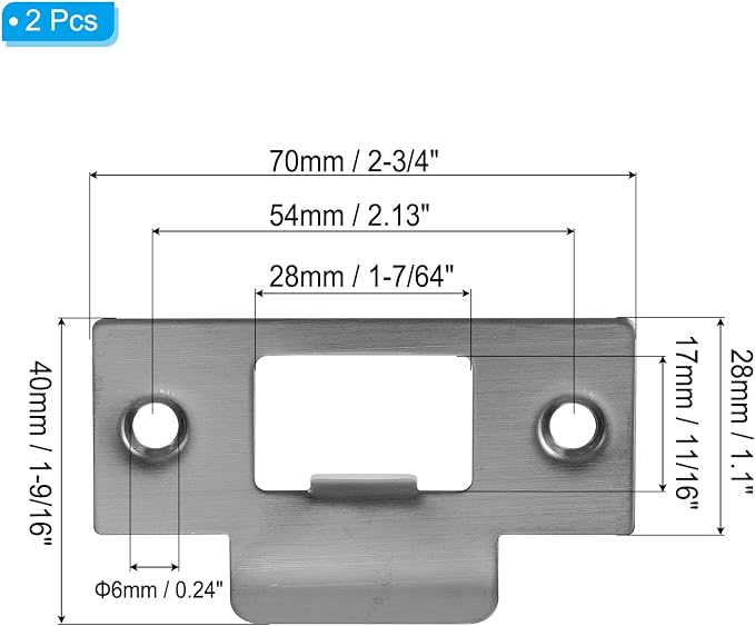 PATIKIL 2-3/4" Door Lock Strike Plate, Door Backplate - Image 2