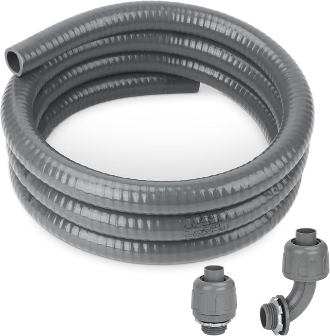 Electrical Conduit Kit 1/2" 6ft, AC Whip Kit, Liquid-Tight PVC Conduit | by HOMNUTS