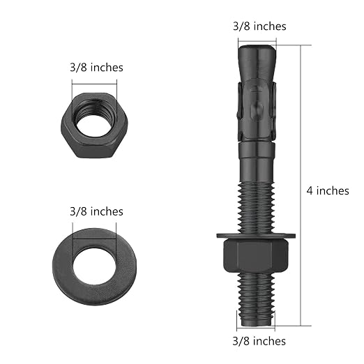 Wensilon 10Pcs 3/8x4 Inch Standard Fasteners - Image 2