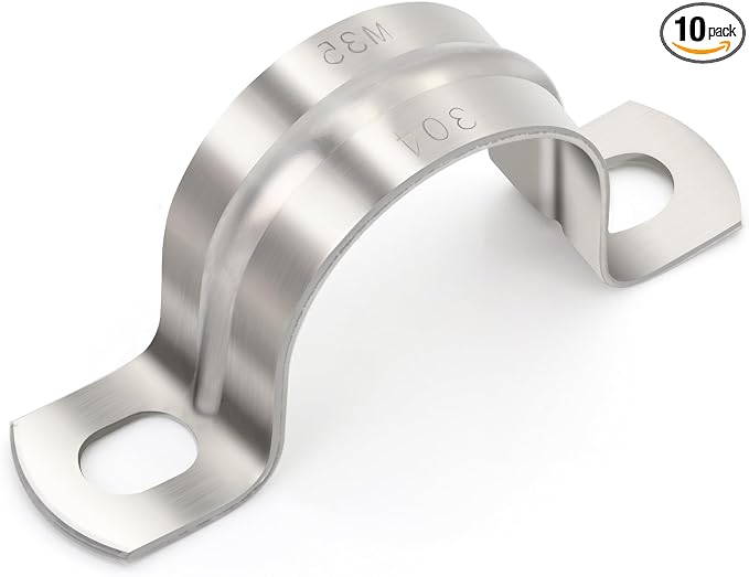 10 pcs 1-3/8" Conduit Clamp 304 SS Pipe Support U Bracket, Tube Clamp by Unknown