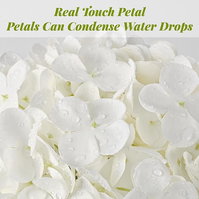 5Pcs 21in Hydrangea Artificial Flowers, Latex Real Touch Hydrangeas | Lifelike - Image 3