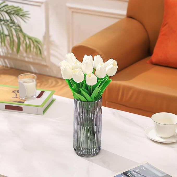 Ribbed Glass Vase, Flower Vases - Image 3