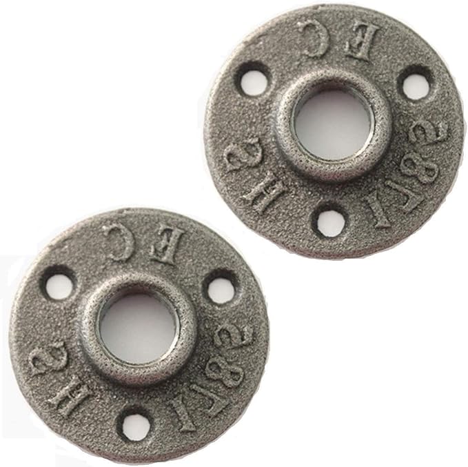 2Pack Inch Floor Flange Cast Iron Pipe Floor Threaded Pipe Fitting Industrial by Unknown
