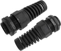 2Pcs NPT 1" Black Cable Gland | IP68 Waterproof, Nylon Joint, Adjustable Locknut by LifCratms