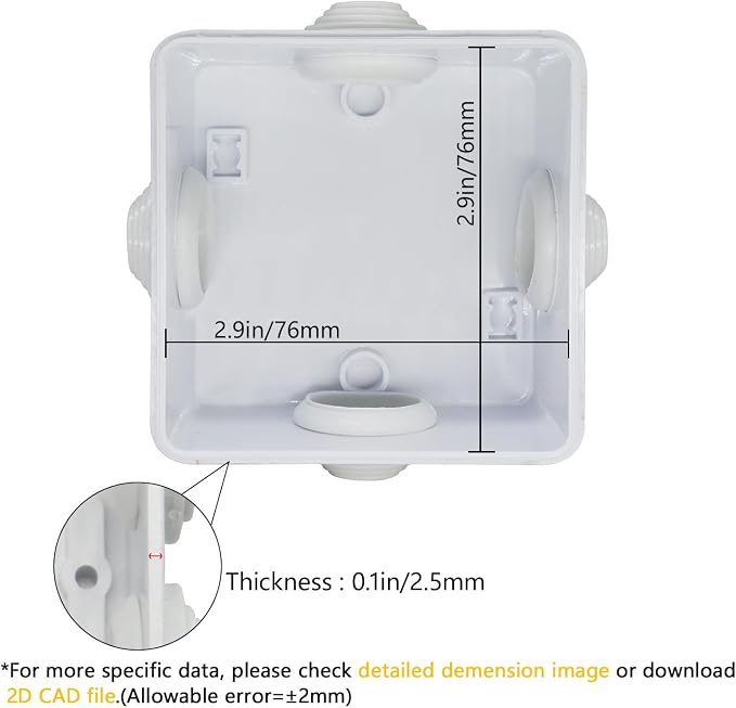 Junction Box, ABS Plastic IP55 Water Resistant and Dustproof, Universal - Image 3
