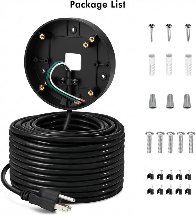 30ft/9M Power Cord with Adapter and Plug-in Mount - Image 8