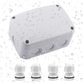 Outdoor Junction Box, with 4PK White 20mm Cable Gland by NineLeaf