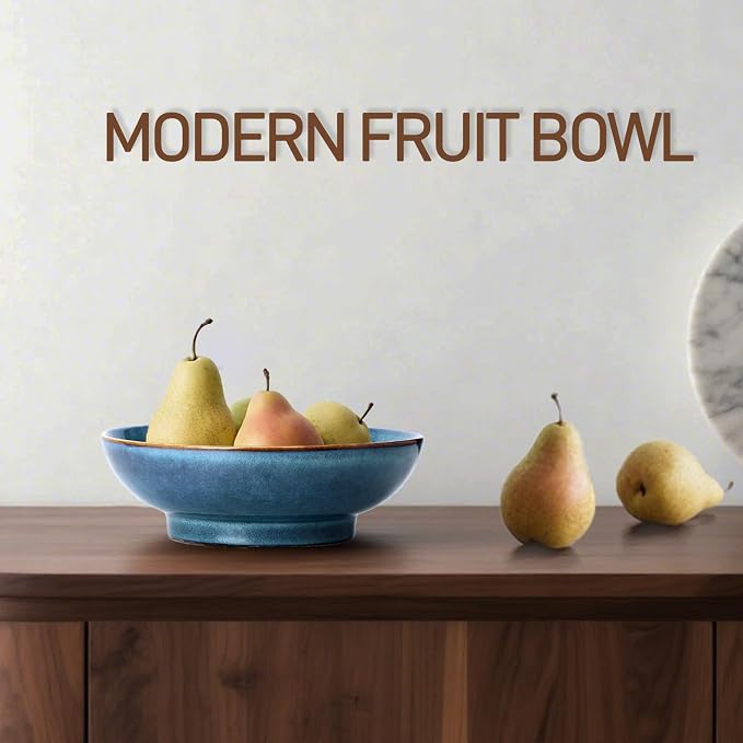 Ceramic Fruit Bowl, 10.2" Decorative Bowl, Large Fruit Bowl - Image 5