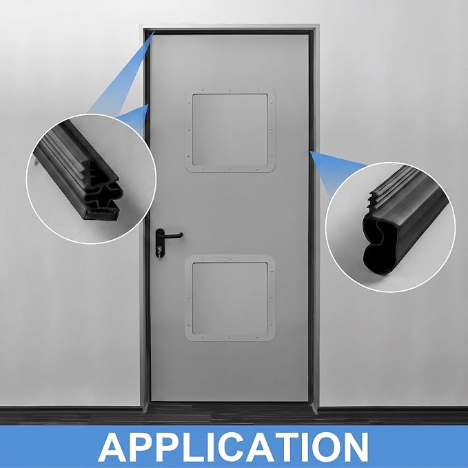FoldTier 5 Pcs Magnetic Door Weather Stripping Kerf Seal Kit Vinyl, Top and - Image 5