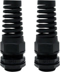 2Pcs NPT 1" IP68 Waterproof Cable Gland Flex Spiral Strain Relief Black Nylon by LeMotech